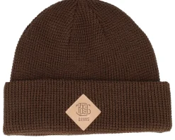Basic Beanie Waffle Waffle Brown Cuff - Djinns