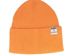 Basic Beanie Wooly Knit Orange Cuff - Djinns