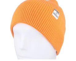 Basic Beanie Wooly Knit Orange Cuff - Djinns