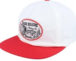 Bass Brains Swim High Profile White/Red Snapback - Brixton