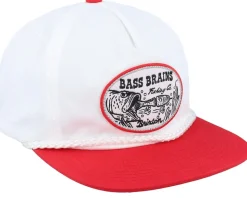 Bass Brains Swim High Profile White/Red Snapback - Brixton