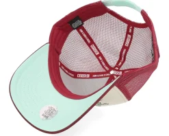 Beach Day Offwhite/Burgundy A-Frame Trucker - Coastal