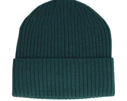 Beanie 100% Merino Wool Flannen Green Cuff - MJM Hats