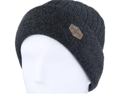 Beanie No Wind 32 Wool Mix Anthracite Cuff - MJM Hats