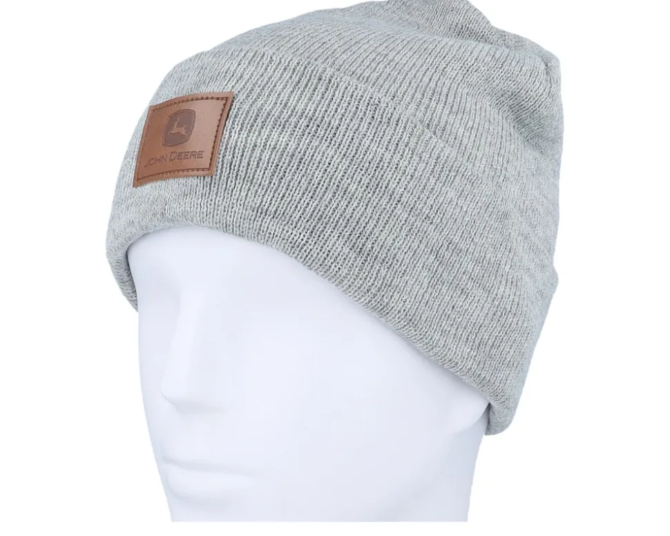 Beanie Oxford Grey Cuff - John Deere