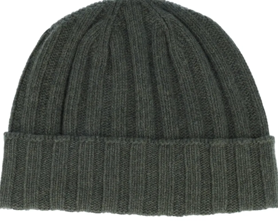 Beanie Soft Rec Cashmere/Wool Green Cuff - MJM Hats