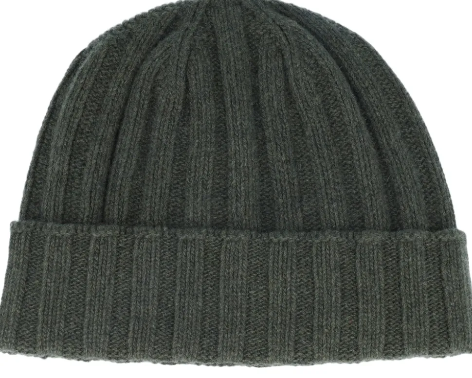 Beanie Soft Rec Cashmere/Wool Green Cuff - MJM Hats