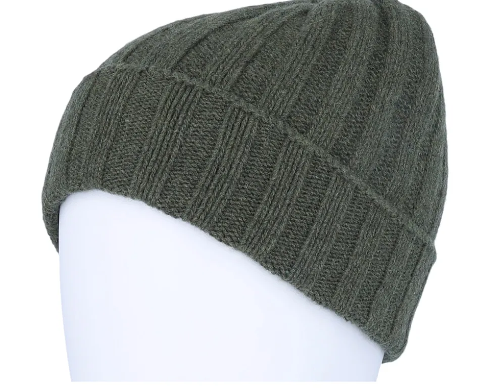 Beanie Soft Rec Cashmere/Wool Green Cuff - MJM Hats