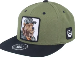Bear Cap Man Olive/Black Snapback - Bearded Man