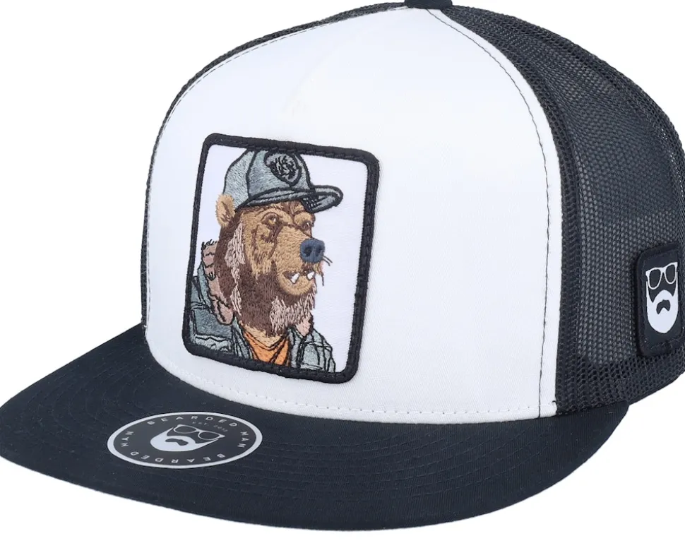Bear Cap Man Olive/Black Snapback - Bearded Man