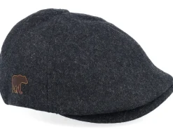 Bear Patch Charcoal Wool Ivy Flat Cap - Wild Spirit