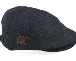 Bear Patch Charcoal Wool Ivy Flat Cap - Wild Spirit