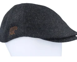 Bear Patch Charcoal Wool Ivy Flat Cap - Wild Spirit