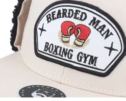 Bearded Boxing Gym Canvas Beige/Black Earflap - Bearded Man