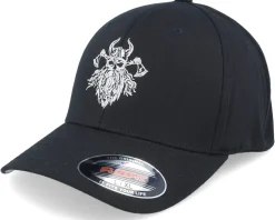 Bearded Skull Axe Wooly Combed Navy Flexfit - Vikings