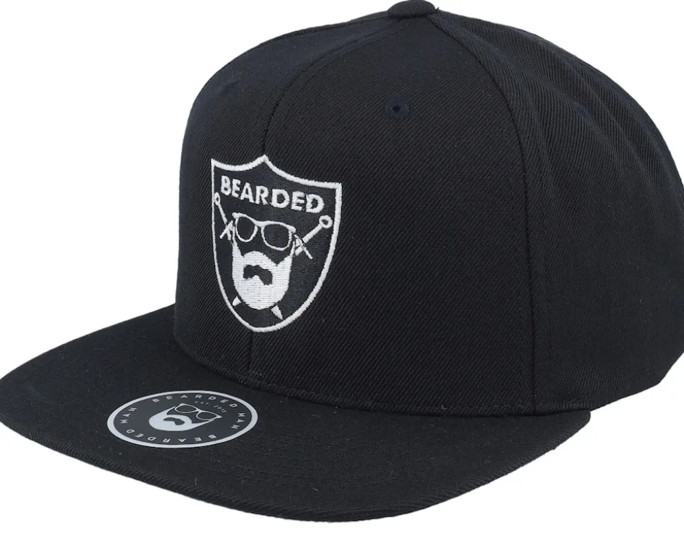Bearded Sword Badge Black Snapback - Bearded Man