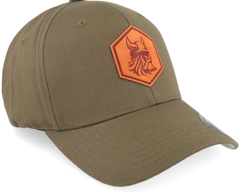 Bearded Viking Helmet Olive Flexfit Wooly Combed - Vikings