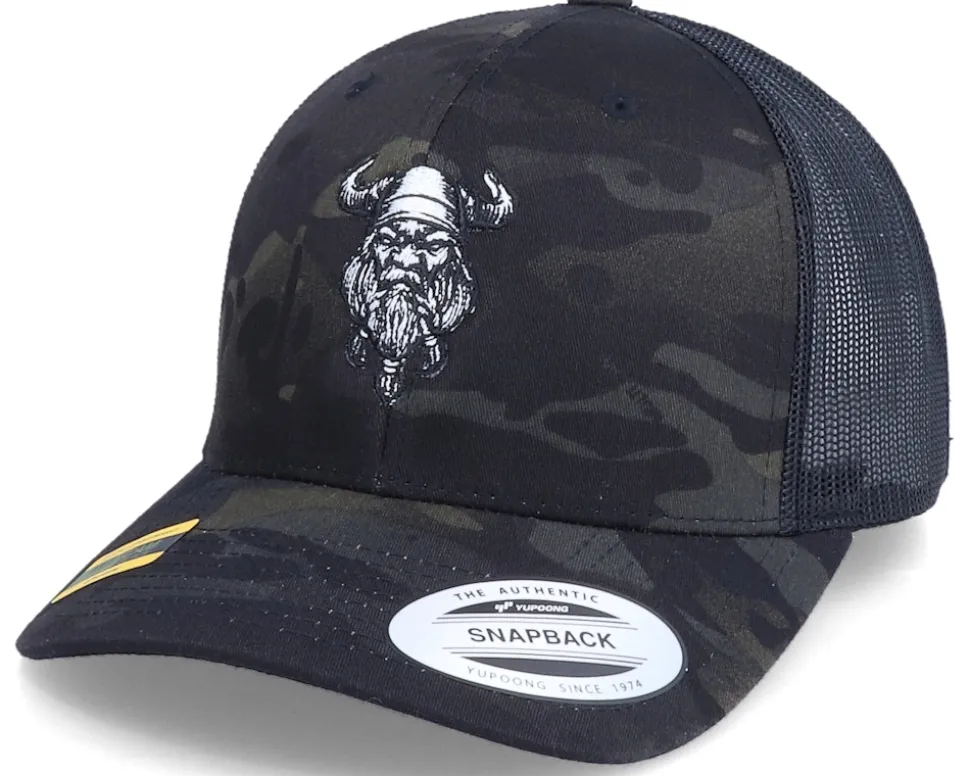 Bearded Viking Multicam Black Camo Trucker - Vikings