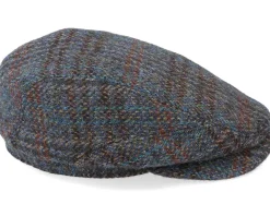 Belfast Driver Cap Harris Tweed Navy Flat Cap - Stetson