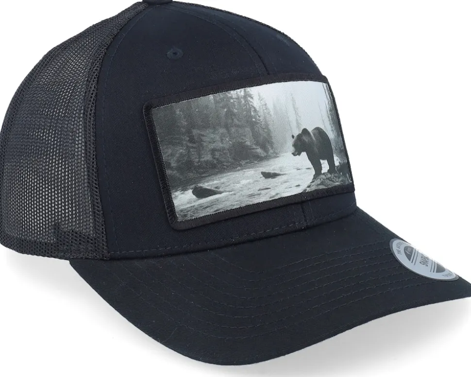 Big Bear Wide Patch Retro Black Trucker - Hunter
