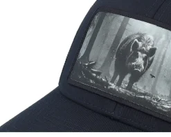 Big Boar Wide Patch Retro Black Trucker - Hunter