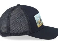 Big Deer Wide Patch Retro Black Trucker - Hunter