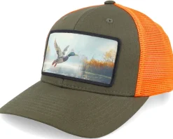 Big Duck Wide Mash/Fluorescent Orange Trucker - Hunter