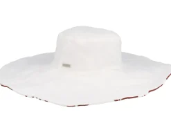 Big Floppy With Flower Print White-Fire Sun Hat - Seeberger