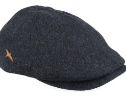 Bird Patch Charcoal Wool Ivy Flat Cap - Jack Anchor