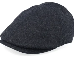Bird Patch Charcoal Wool Ivy Flat Cap - Jack Anchor