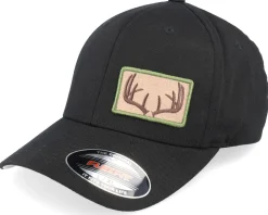 Black Antlers Patch Side Black Flexfit - Hunter