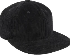 Black Cord 5-panel Halfmoon Snapback - Equip