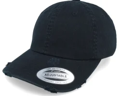 Black Destroyed Dad Cap - Yupoong