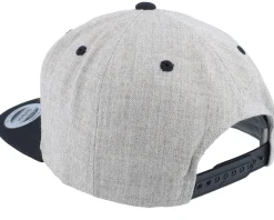 Black Fish Hook Logo Heather Grey Snapback - Skillfish