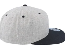 Black Fish Hook Logo Heather Grey Snapback - Skillfish