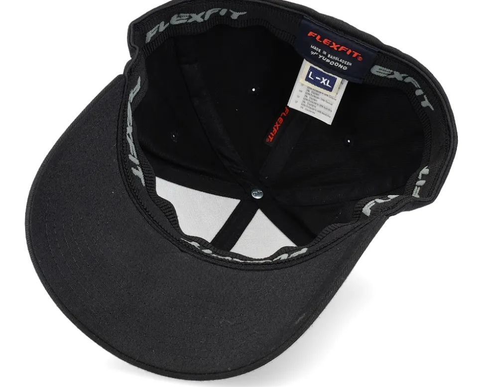 Black With Black Undervisor Flexfit Wooly Combed - Flexfit