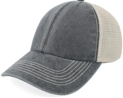 Blank Black/Stone Vintage Washed Trucker - Beechfield