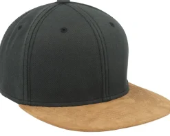 Blank Suede Washed Black Snapback - Equip