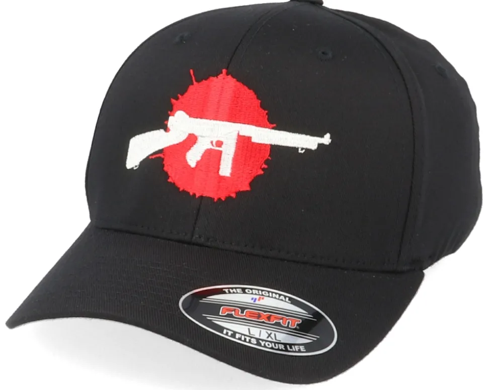 Bloody Tommy Gun Black Flexfit - GUNS n SKULLS