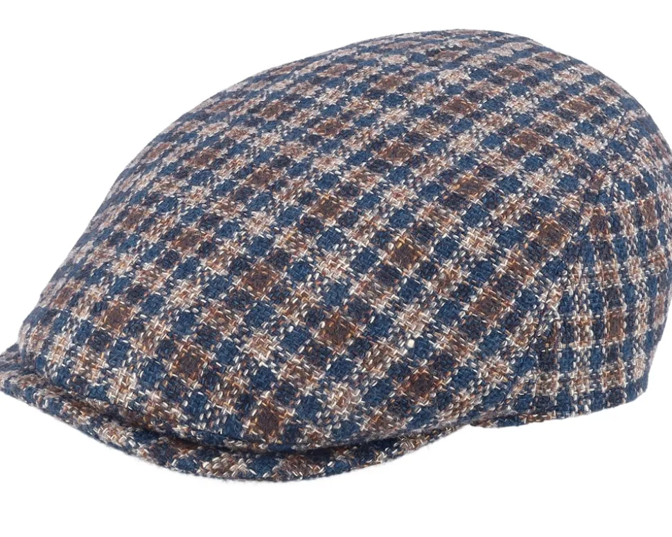 Blue Line Mestre Wool/Cashmere Brown Check Flat Cap - MJM Hats