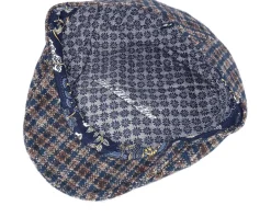 Blue Line Mestre Wool/Cashmere Brown Check Flat Cap - MJM Hats