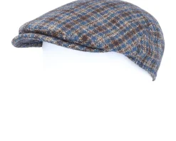 Blue Line Mestre Wool/Cashmere Brown Check Flat Cap - MJM Hats