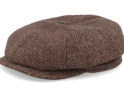 Blue Line Mio Shetland Wool Brown Flat Cap - MJM Hats