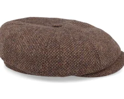 Blue Line Mio Shetland Wool Brown Flat Cap - MJM Hats