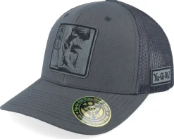 Blue-eyes White Dragon Grey Engraved Grey Trucker - Yu-Gi-Oh