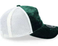 Bm Logo Wh Woven Velvet Green/Ivory A-frame Trucker - Bearded Man