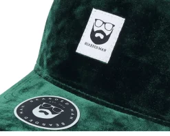 Bm Logo Wh Woven Velvet Green/Ivory A-frame Trucker - Bearded Man