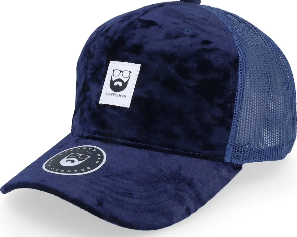 Bm Logo Wh Woven Velvet Green/Ivory A-frame Trucker - Bearded Man