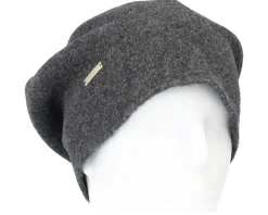Boiled Wool Anthracite Beret - Seeberger
