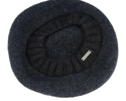 Boiled Wool Black Beret - Seeberger